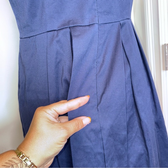 ANTHROPOLOGIE Moulinette Soeurs Navy Gold Trim Beading Dress - Picture 13 of 13